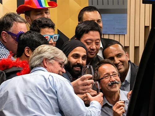 People Using a Photo Booth at a Conference